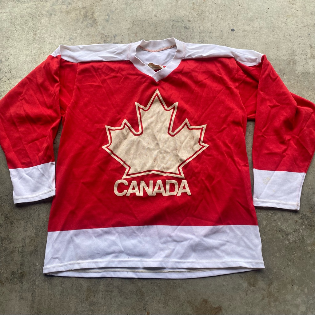 Rare Vintage 1980s Cooper Team Canada Away Hockey Jersey Iihf